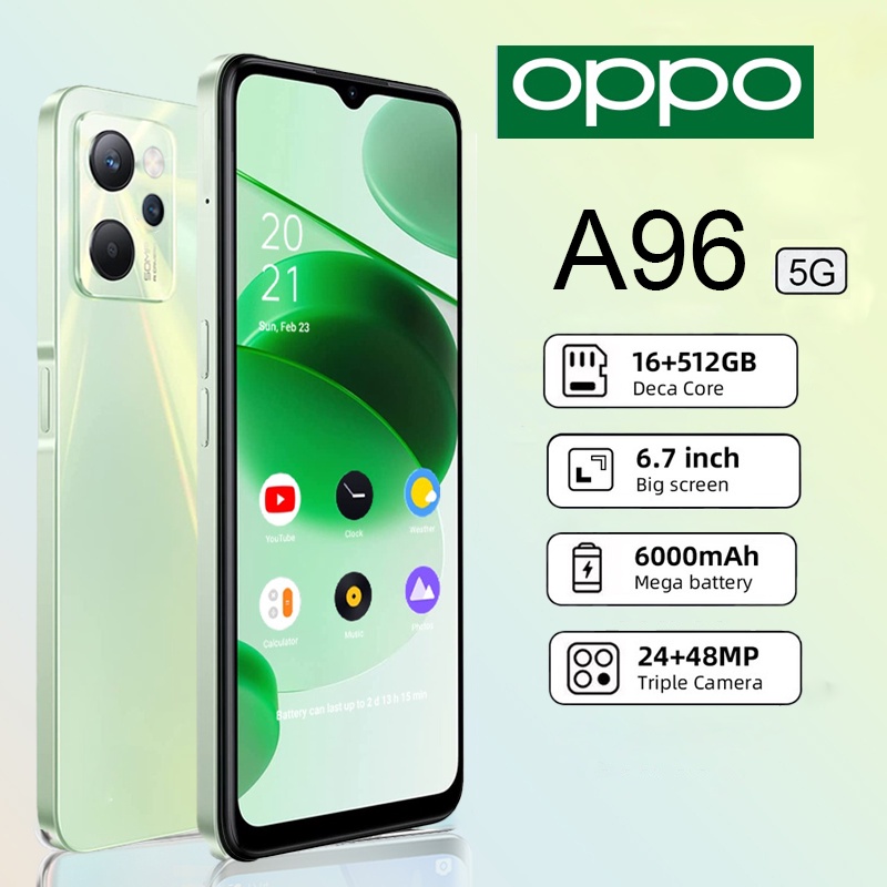 ราคาและรีวิวOPPO โทรศัพท์มือถือ A96 ของแท้100% โทรศัพท์ 5G โทรศัพท์ 12+512GB โทรศัพท์ราคาถูก SmartPhone รองรับ2ซิม ประกันศูนย์ 2ปี