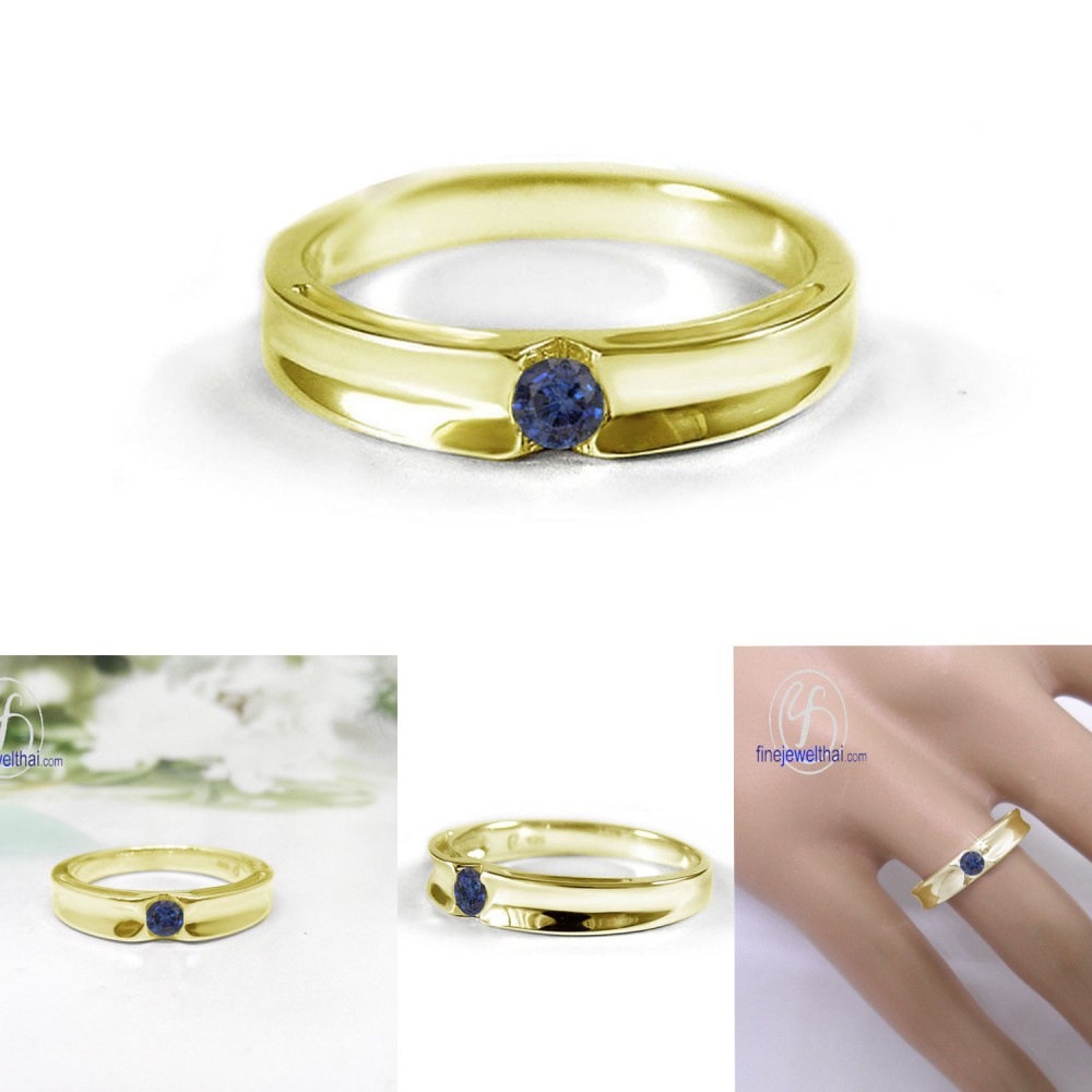 finejewelthai-แหวนไพลิน-ไพลิน-แหวนเงินแท้-แหวนพลอย-blue-sapphire-silver-ring-r1240bl-เลือกสีตัวเรือนได้