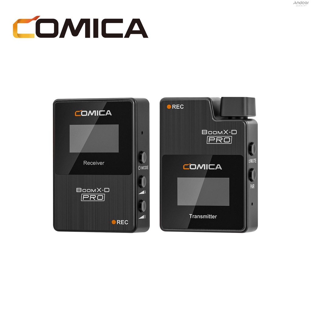 comica-boomx-d-pro-d1-one-trigger-one-ไมโครโฟนไร้สาย-2-4g-ช่องสัญญาณคู่-การ์ดหน่วยความจําในตัว-8g-โหมดเอาต์พุตดิจิทัล-และอะนาล็อก-ระยะ-100-ม-สําหรับ-dslr-mirrorless-c