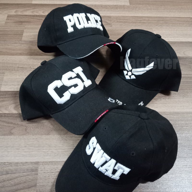 หมวกทหารตำรวจแบบผ้าหนา-หมวกแทคติคอลเบสบอลปีกแข็งอยู่ทรง-ปรับขนาดแบบตีนตุ๊กแก-swat-police-csi-airforce