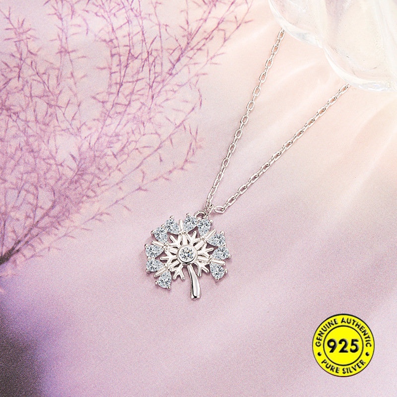 สร้อยคอ-จี้รูปดอกแดนดิไลออน-ประดับเพชร-สําหรับผู้หญิง-u1395