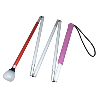 105-155cm,Aluminum Blind Cane with Pink Handle,Reflective Red, Folding Walking Stick for Blind People, Folds down 5 Sect