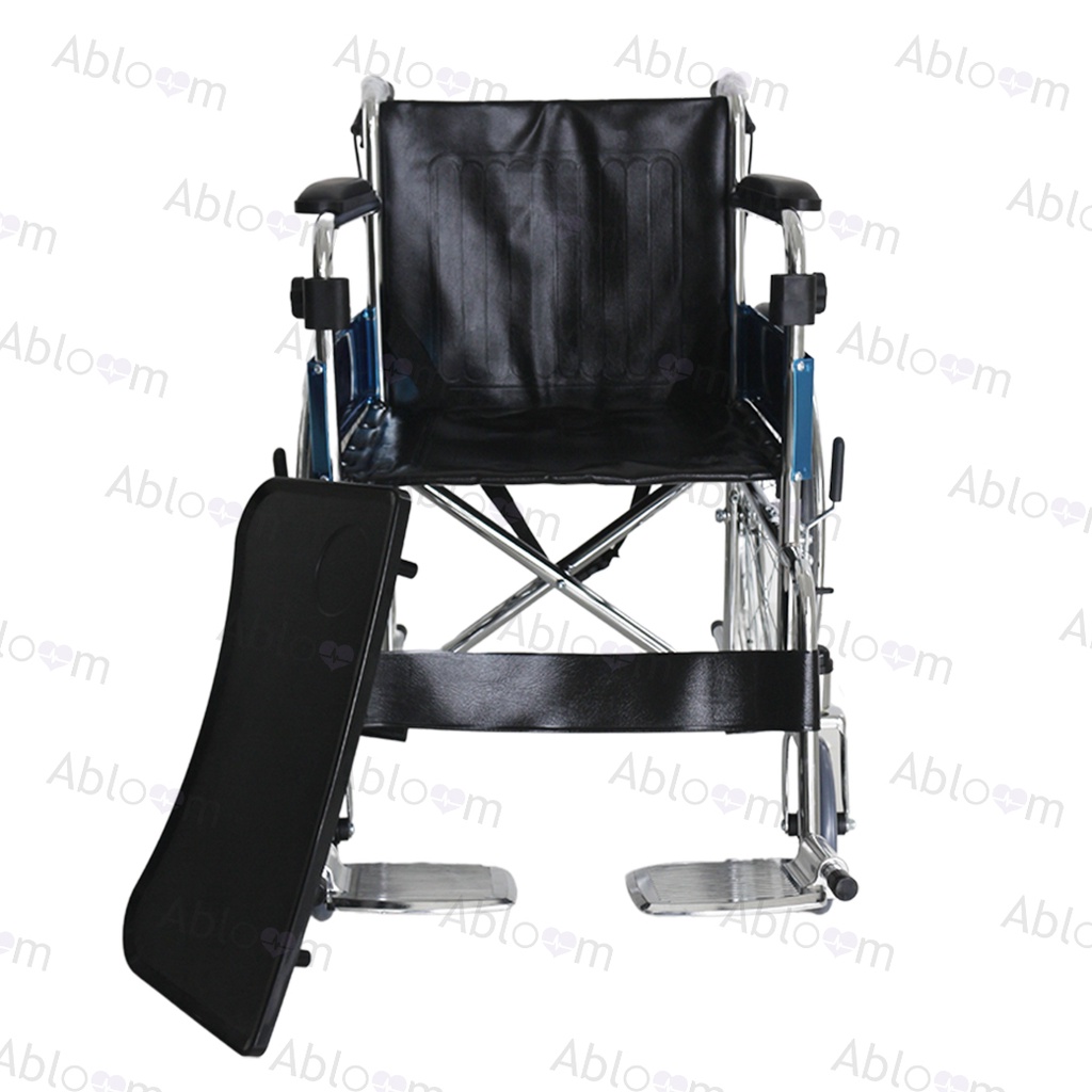 abloom-รถเข็นผู้ป่วย-รุ่นมาตรฐาน-เบาะหนังพีวีซี-พับได้-เบรค-2-ระบบ-พร้อมถาดอาหาร-ทานข้าว-wheelchair-with-table-tray