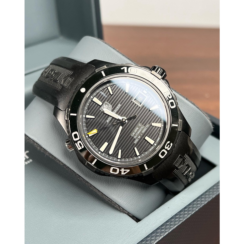 TAG Heuer Aquaracer Black Dial Black Rubber Titanium 41mm (WAK2180 ...