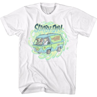 Mystery Machine Scooby-Doo T-Shirt เสื้อยืดผู้ชาย เสื้อยืดเท่ เสื้อยืดเปล่า