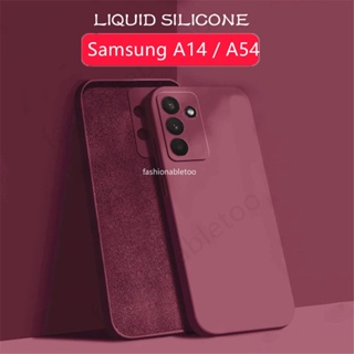 เคสโทรศัพท์มือถือ ซิลิโคนนิ่ม ป้องกันเลนส์กล้อง กันกระแทก สีพื้น แบบเรียบง่าย แฟชั่น สําหรับ Samsung Galaxy A14 LTE A24 A54 A34 A 14 A 54 A 24 A 34 4G 5G