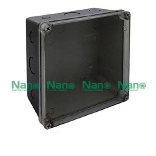 NANO Electric® NANO-206CB กล่องกันน้ำพลาสติก ฝาใส ขนาด W202xH202xD103 mm (JUNCTION BOX IP65) สีดำ