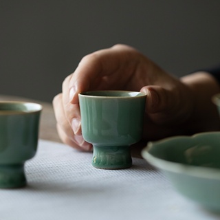 Yue Kiln Celadon ชุดถ้วยชาเซรามิค ระดับไฮเอนด์ สําหรับครัวเรือน [A009]