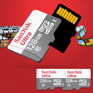 ภาพขนาดย่อของภาพหน้าปกสินค้าสต็อกจากพื้นที่จัดส่ง Sandisk การ์ดหน่วยความจํา Micro SD TF Class 10 Ultra A1 100MB s 16GB 32GB 64GB 128GB 256GB 512GB จากร้าน weixuan88.th บน Shopee