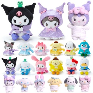 Anime Kuromi Plush Keychain Sanrio Melody Cinnamoroll Wishmemell Pochacco Hello Kitty Stuffed Toys Pendant Keyring Plush Toy Gift