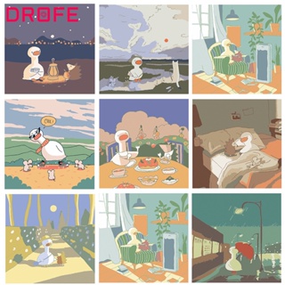 Drofe【20*20 ซม. พร้อมกรอบ】ภาพจิตรกรรมบนผ้าใบ ลายการ์ตูนอนิเมะ แฮนด์เมด Diy