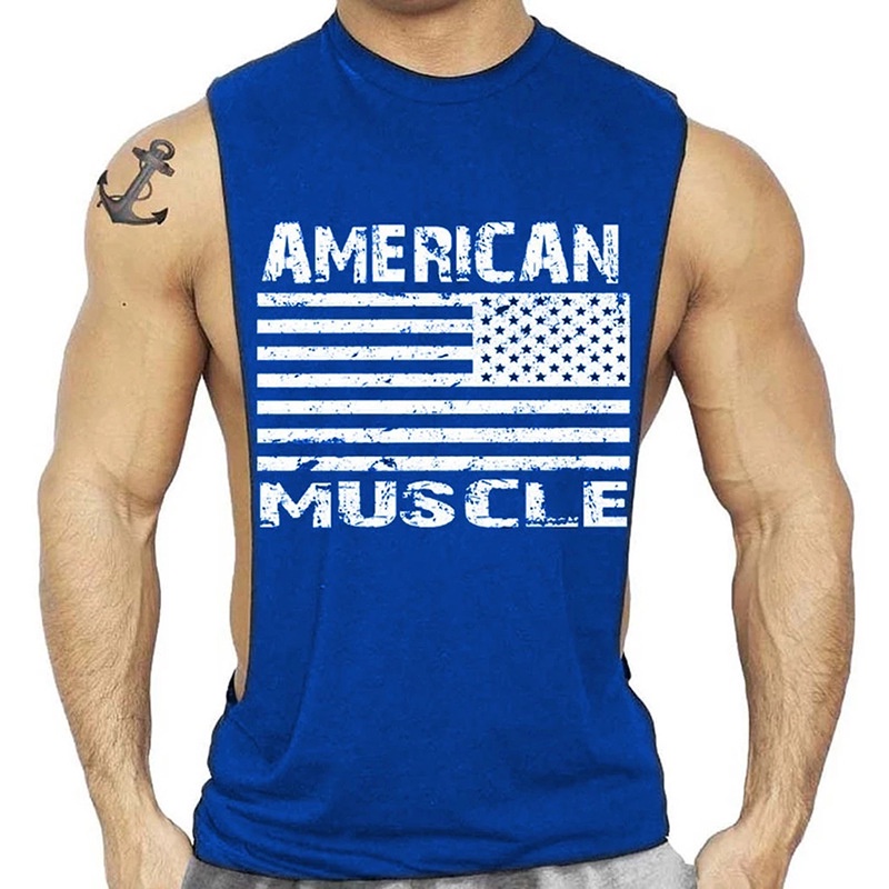 gymen-ผู้ชาย-กีฬา-ออกกำลังกาย-เสื้อกล้าม-vest-ผ้าฝ้าย-พิมพ์ลายตัวอักษร-ขนาดใหญ่-สไตล์ยุโรป-และอเมริกา-เหมาะกับใส่ออกกําลังกาย-เล่นกีฬา-ฟิตเนส
