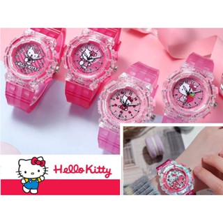 นาฬิกาเด็ก Hello Kittyสีสันสดใส เรืองแสง นาฬิกาเด็กนักเรียนหญิงนาฬิกาข้อมือ Kids Watch Girls