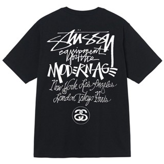 เสื้อยืด เสื้อยืด ลาย STUSSY AGE สีดํา สไตล์โมเดิร์น | เสื้อยืด ลาย Stussy