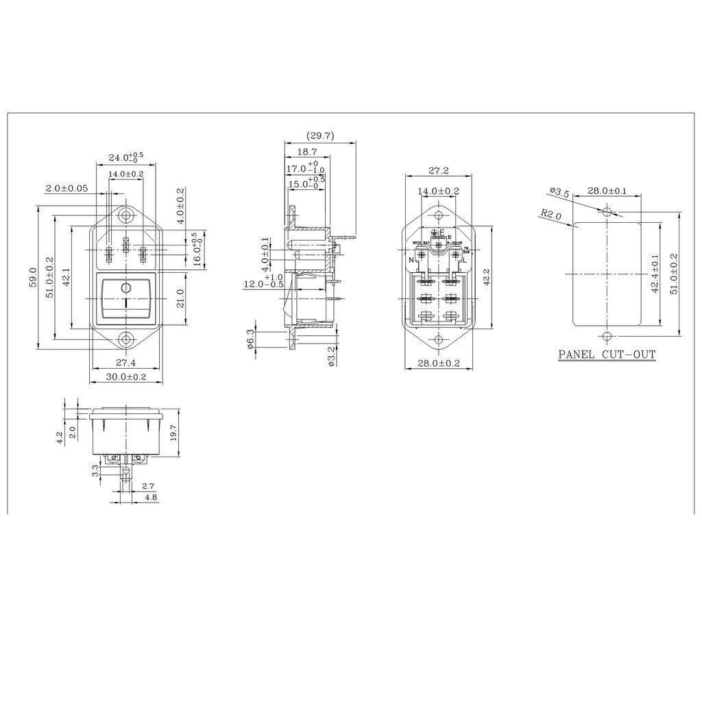 ปลั๊ก ACติดแท่นขันน๊อตมีสวิทซ์ 3P มีปีกยึดน็อต | PAC-R-301SN-79 |15A ...