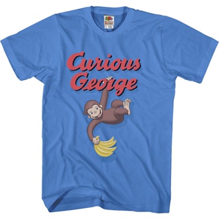 Swinging Curious George T-Shirt เสื้อยืดเข้ารูป เสื้อยืดแขนสั้น เสื้อเด็กหญิง