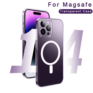 เคสโทรศัพท์มือถือแบบแม่เหล็ก ใส มีแม่เหล็ก ชาร์จไร้สาย สําหรับ iPhone 14 pro MAX 11 12 13 pro MAX 14 Plus 13 promax XS MAX XR 7 8 Plus