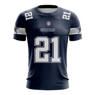 เสื้อกีฬาแขนสั้น ลายทีม Ezekiel Elliott Dallas Cowboys สําหรับผู้ชาย