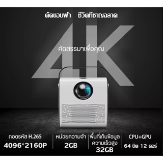 ภาพขนาดย่อของภาพหน้าปกสินค้าMastersat Android Full HD 4K Projector 1080P Q3 โปรเจคเตอร์ 7500 Lumens Bluetooth เชื่อมต่อมือถือหรือคอมฯได้ โฮมเธียเตอร จากร้าน abc_tablet บน Shopee