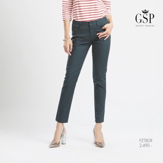 GSP กางเกงขาวยาว กาง﻿เ﻿กงผู้หญิง Pants กางเกงชิโน่ขายาว สีเขียวเข้ม (PZTBDR)