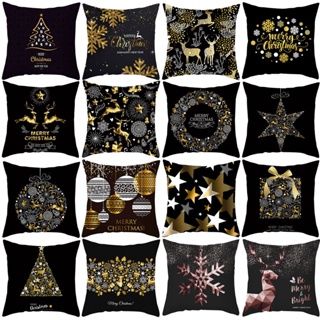 【AG】Beautiful Deer Pattern Pillowcase Elastic Decorative Polyester Cushion Cover for Home