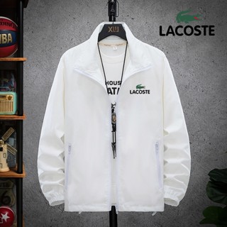 Lacoste เสื้อแจ็กเก็ตลําลอง ทรงหลวม พิมพ์ลาย สไตล์เกาหลี แฟชั่นฤดูใบไม้ร่วง สําหรับผู้ชาย 2 ชิ้น