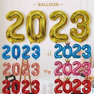 บอลลูนฟอยล์รูปตัวอักษร Happy New Year ขนาด 16/40 นิ้ว 2023 สําหรับตกแต่ง