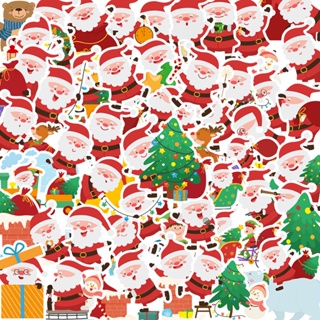 50แผ่น สติ๊กเกอร์ sticker ซานตาคลอส กราฟฟิตี กันน้ำ  คอมพิวเตอร์  Santa Claus Merry Christmas Xmas