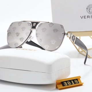Versace แว่นตากันแดด โลหะ ขนาดใหญ่ สไตล์วินเทจ แฟชั่นสําหรับผู้ชาย ผู้หญิง uv400