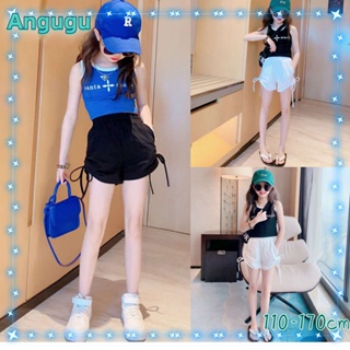 Girls Short Sleeve Set Vest Shorts Two-piece Set Sport Two-piece Set Cuffless Fashion 2PCS（Blouses+Shorts）High Quality Korean Style Shorts for Kids Girl Casual Clothes