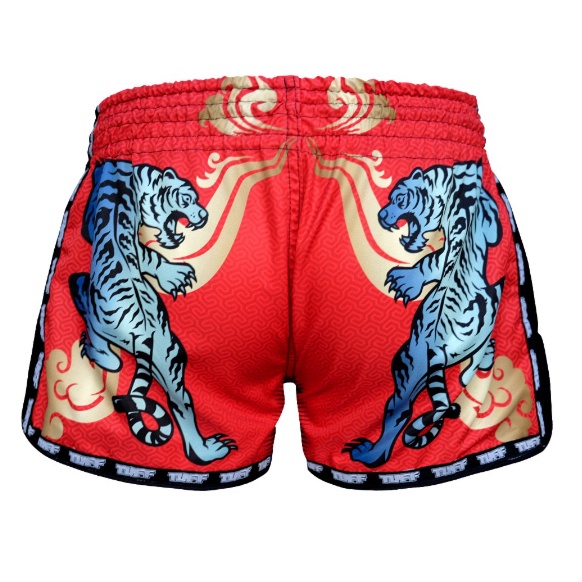 tuff-ทัฟฟ์-มวยไทย-กางเกงมวยไทย-เรโทร-สีแดง-เสือ-muay-thai-boxing-shorts-red-retro-tiger-xxl