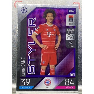 การ์ดนักฟุตบอล Leroy Sane 2022/23 การ์ดสะสม FC Bayern Munchen การ์ดนักเตะ บาเยิร์น มิวนิค มิวนิก