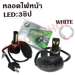 หลอดไฟหน้า  LED 3ชิป สีขาว MOTORCYCLE HEADLAMPS (มีให้เลือกหลายแบบ)