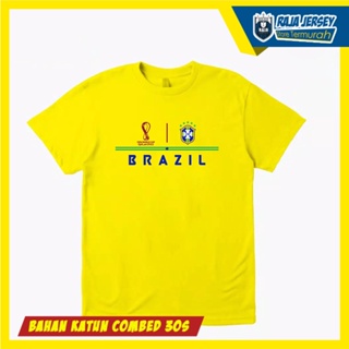 แฟชั่นคลาสสิกเสื้อยืด ผ้าฝ้าย พิมพ์ลาย BRAZIL World Cup FIFA 30S 2022