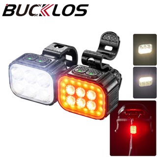 Bucklos Q6 ชุดไฟหน้าจักรยาน LED ชาร์จ USB กันน้ํา สําหรับจักรยานเสือภูเขา