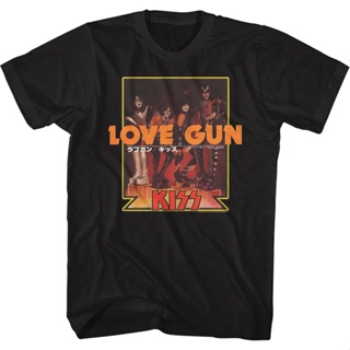 Love Gun Japanese Poster KISS T-Shirt เสื้อยืด oversize เสื้อยืดคอกลม