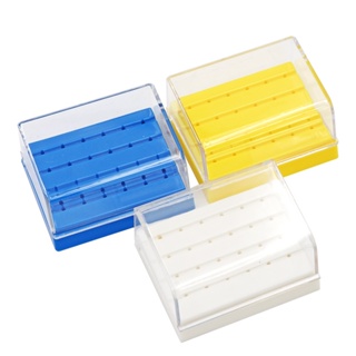 กล่องเคสพลาสติก คาร์ไบด์ 24 หลุม สําหรับใส่สว่านทันตกรรม มีสีฟ้า สีขาว สีเหลือง