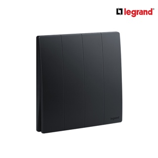 Legrand สวิตช์ทางเดียว 4 ช่อง สีดำ 4G 1Way Switch 16AX รุ่นมาเรียเซนต์ | Mallia Senses | Matt Black| 281006MB | BTiSmart