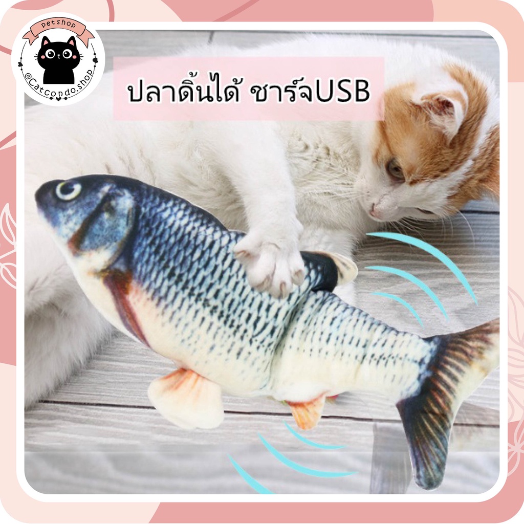ภาพหน้าปกสินค้า️ปลาcatnip ปลาดิ้น ปลาUSB ของเล่นแมว ปลาแมว ️