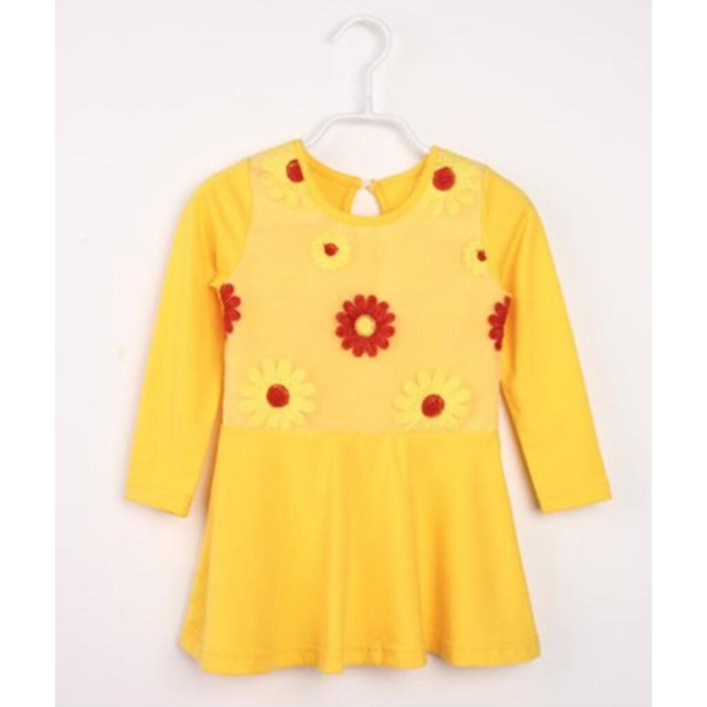 tlg-600-เสื้อแขนยาวเด็กผู้หญิง-sweater-สีเหลืองลายดอกไม้