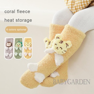 Babygarden- ถุงเท้ายาว ผ้าฟลีซ แบบหนา กันลื่น ลายการ์ตูนสัตว์น่ารัก ของใช้ในครัวเรือน สําหรับเด็ก อายุ 0-8 ปี