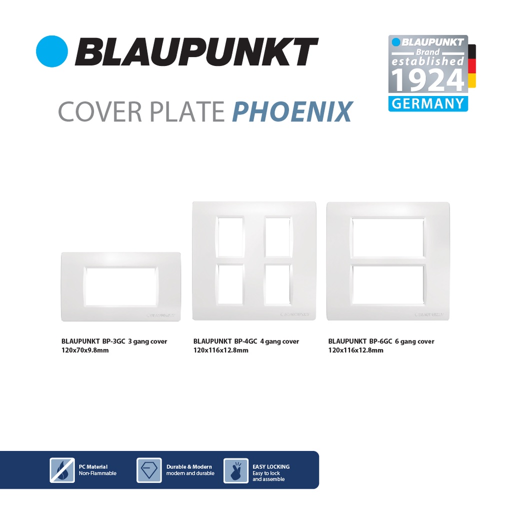 blaupunkt-ฝาครอบ-หน้ากาก-3-ช่อง-4-ช่อง-6-ช่อง-phoenix-series-มาตรฐานเยอรมัน