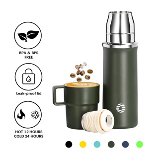 Fjbottle กระติกน้ําร้อน สเตนเลส 600 มล. กันรั่วซึม ไร้ BPA พร้อมฝาปิด สําหรับชา กาแฟ กีฬากลางแจ้ง