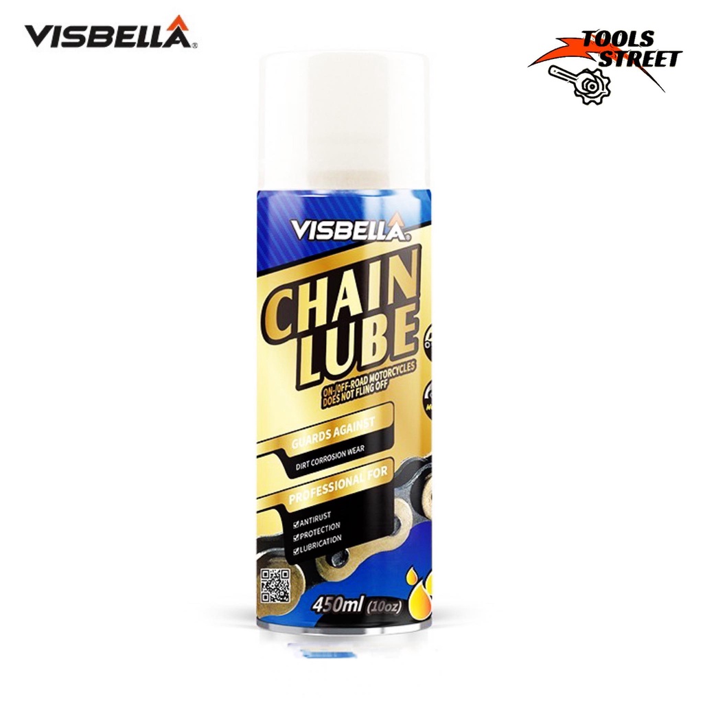 VISBELLA CHAIN LUBE 450ml สเปรย์หล่อลื่นโซ่ ขจัดเสียงรบกวนที่ผิดปกต การ