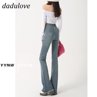 DaDulove💕 New Korean Version of Bootcut Jeans High Waist plus Size Raw Edge Pants Fashion Womens Clothing