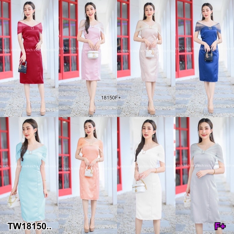 pe18150-dress-เดรสสั้น-อกแต่งเข็มกลัดเพ็ชร