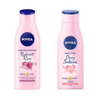 Nivea นีเวีย เรเดียนท์ โรส ไวท์ โลชั่น และ ซากุระ ขนาด 200มล