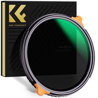 K&amp;f Concept ND4-ND64 (2-6 Stop) ตัวกรอง ND ตัวแปร และตัวกรองโพลาไรซ์ ทรงกลม CPL 2 in 1 พร้อมฟิล์มสีเขียว ป้องกันแสงสะท้อน 28 ชั้น, คันโยกสีส้มสองตัว, Nano-X Series