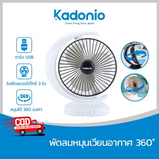 Kadonio พัดลมตั้งโต๊ะ พัดลมไร้สาย พัดลมเล็ก พัดลมชาร์จแบต พัดลมusb  ปรับความแรงลมได้  พัดลมชาร์จแบตได้ แบตในตัว ชาร์จแบตได้ USB FN06