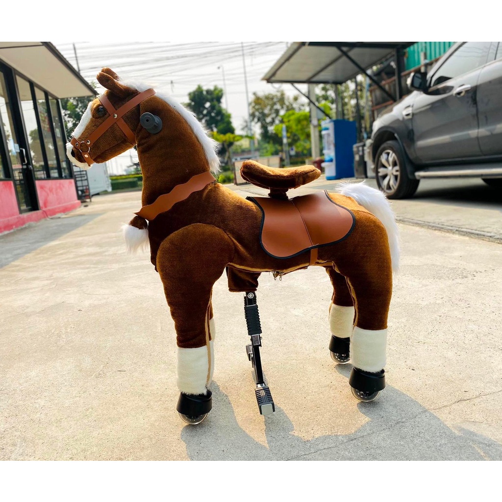 ม้าโยกล้อเลื่อนขี่ได้เหมือนจริง-ride-on-horse-ขนนิ่มมาก-เกรดดีพรีเมี่ยม-ขนาด-33-80-92cm-พร้อมส่ง